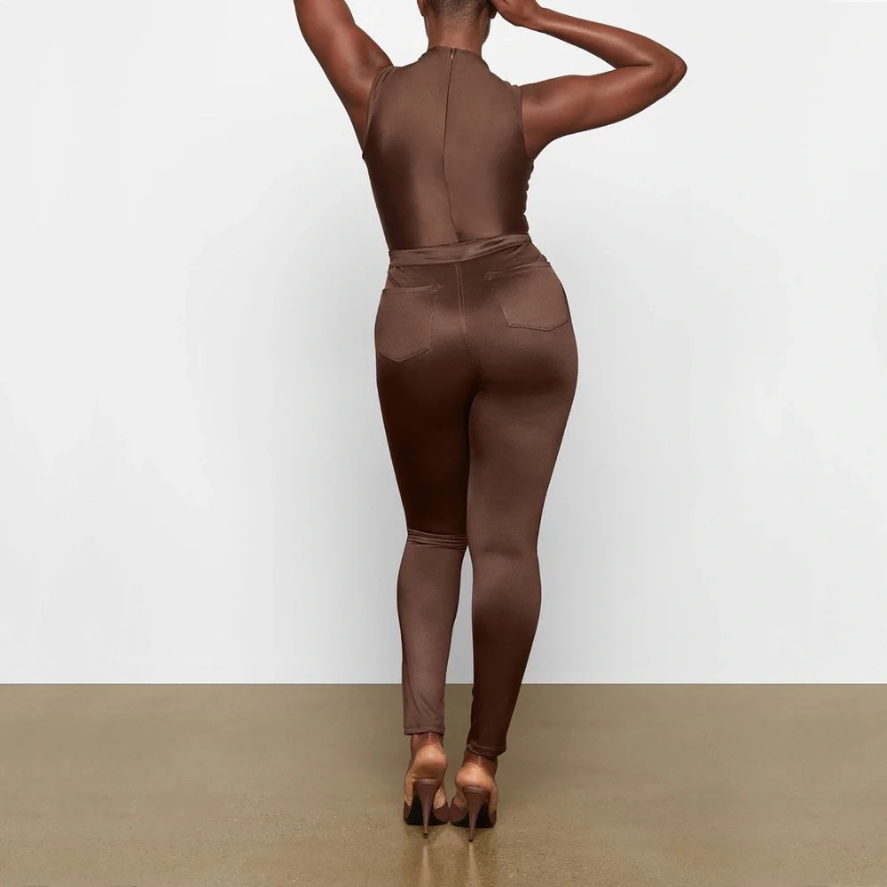 SKIMS Cocoa Disco Skinny Pants - Picture 3 of 7